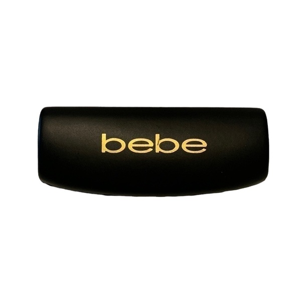 BEBE hard shell eyeglasses case black gold lettering 6” length - Picture 1 of 5